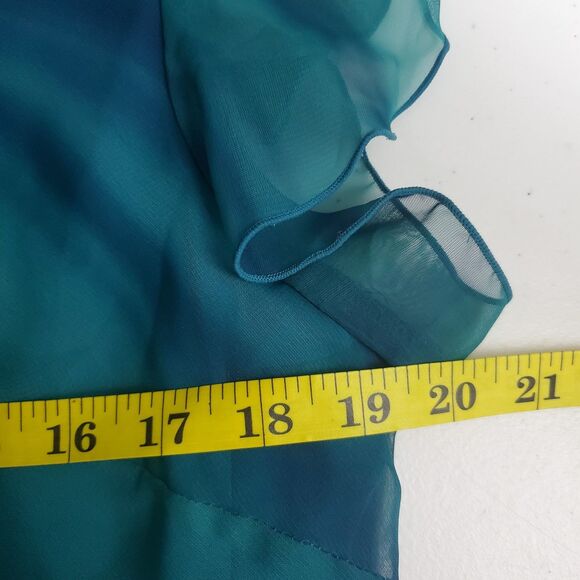 En Focus Women's Dress 16 Green Asymmetrical Vintage 90s Fairy Mermaid Elegant - Picture 11 of 14